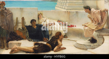 Sir Lawrence Alma Tadema, Englisch (geb. Niederlande) A Lektüre von Homer Google Art Project Stockfoto