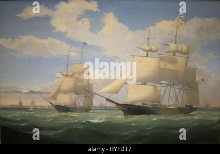 Die Schiffe "geflügelten Pfeil" und "Southern Cross" im Hafen von Boston von Fitz Henry Lane, 1853 Stockfoto