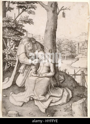 Lucas van Leyden die Heilige Familie Google Art Project Stockfoto