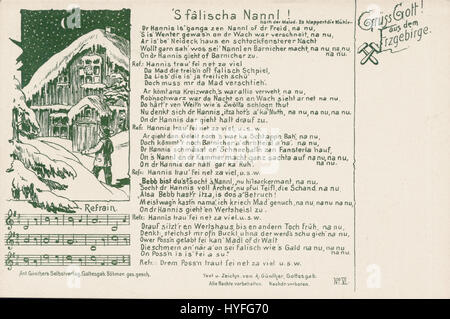Der Titel *VI ist falischa Nannl! 1902* bezieht sich wahrscheinlich auf ein bestimmtes Kunstwerk oder kulturelle Referenz aus dem Jahr 1902. Für eine korrekte Beschriftung sind jedoch weitere Kontexte und genaue Informationen erforderlich. Stockfoto