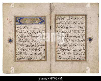 Unbekannten ägyptischen und syrischen koranischen Bifolio im Muhaqqaq Script Google Art Project Stockfoto