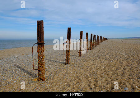 Fehlgeschlagen meer Abwehr, cley, North Norfolk, England Stockfoto