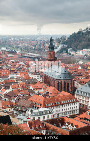 Heidelberg - Ansicht von oben, Heidelberg, Baden-Württemberg, Deutschland Stockfoto