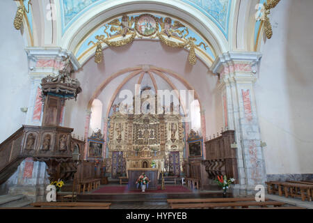 Frankreich, Savoyen (73), Vallée des Belleville, Saint-Martin-de-Belleville, Chapelle Notre-Dame-de-la-Vie, Intérieur Barock / / Frankreich, Savoyen, Tal der Stockfoto