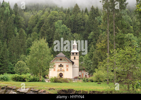 Frankreich, Haute-Savoie (74), Les Contamines-Monjoie, Chapelle Notre-Dame-de-la-Schlucht s / / Frankreich, Haute Savoie, Les Contamines Monjoie, Kapelle Notre Dam Stockfoto