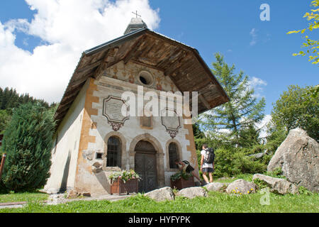 Frankreich, Haute-Savoie (74), Saint-Gervais, Chapelle des Chattrix Sur le sentier du Barock / / Frankreich, Haute-Savoie, Saint-Gervais, Kapelle des Chattrix o Stockfoto