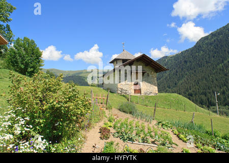 Frankreich, Chapelle de Belleville au Hameau de Belleville Savoie (73), Hauteluce / / Frankreich, Savoyen, Hauteluce, Belleville-Kapelle im Ortsteil B Stockfoto