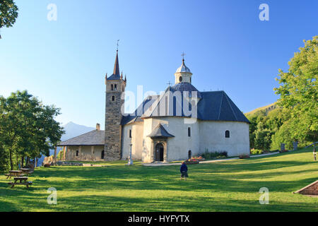 Frankreich, Savoyen (73), Vallée des Belleville, Saint-Martin-de-Belleville, Chapelle Notre-Dame-de-la-Vie / / Frankreich, Savoyen, Tal von Belleville, Saint M Stockfoto