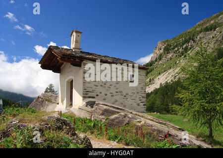 Frankreich, Savoyen (73), la Tarentaise, Sainte-Foy-Tarentaise, Hameau du Monal, la Chapelle / / Frankreich, Savoyen, la Tarentaise, Sainte-Foy-Tarentaise, Hamle Stockfoto