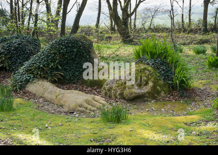 Mud Maid Statue an die Lost Gardens of Heligan, Cornwall, UK Stockfoto