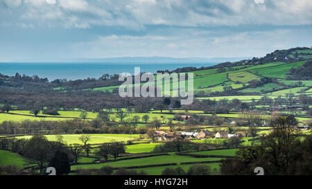 Malerische Aussicht auf die hügelige Landschaft von Somerset Stockfoto