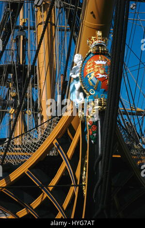 AJAXNETPHOTO. PORTSMOUTH, ENGLAND - AUSHÄNGESCHILD - AUF HMS VICTORY, DAS FLAGGSCHIFF VON ADMIRAL HORATIO NELSON IN DER SCHLACHT VON TRAFALGAR.  FOTO: JONATHAN EASTLAND/AJAX REF: RD52211 / 875 Stockfoto