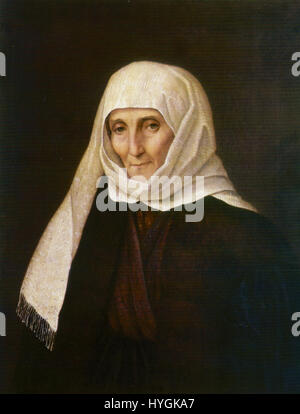 Dieses Porträt von Constantin Lecca zeigt Maria Maiorescu, eine prominente Figur der rumänischen Geschichte. Leccas Stil fängt die Eleganz und Raffinesse des Themas ein und stellt sie als Symbol für kulturellen und intellektuellen Einfluss in Rumänien dar. Stockfoto