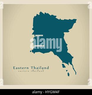 Moderne Karte - Ost-Thailand TH Stock Vektor