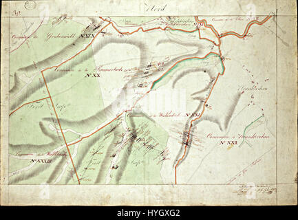 Atlas des Zugeständnisse du Terrain Houiller De La Sarre (Feuille 30) Stockfoto