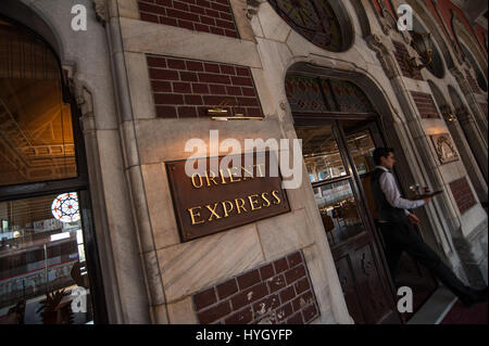 Der Orient-Express Restaurant Sirkeci Gar, Bahnhof, Istanbul, Türkei Stockfoto