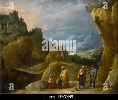 David Teniers (II) Berglandschaft mit einem Zigeuner-Wahrsager Stockfoto