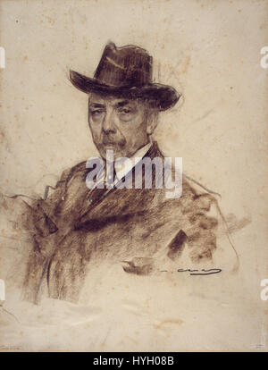 Ramon Casas war ein katalanischer Künstler, der für seine Porträts und Darstellungen des Lebens in Barcelona bekannt war. Dieses Stück ist wahrscheinlich Teil seiner Sammlung, die im Museu Nacional d’Art de Catalunya aufbewahrt wird und seinen künstlerischen Stil darstellt. Stockfoto