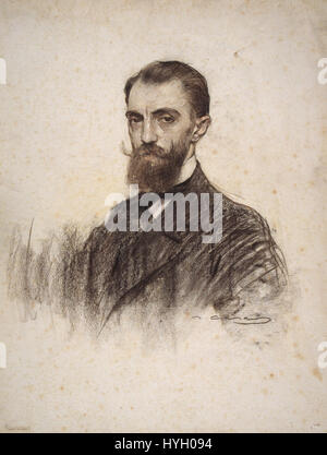 Ramon Casas' Gemälde „MNAC Joan Moles 027596 D 006584“ zeigt ein Porträt, das die Persönlichkeit und den Einfluss von Joan Moles einfängt. Casas ist bekannt für seine Porträts und verwendet mutige Pinselarbeiten und ausdrucksstarke Details, um das Wesen seines Motivs zu vermitteln. Stockfoto