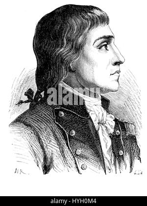 Claude Joseph Rouget de L’Isle war ein französischer Komponist, der vor allem für die französische Nationalhymne La Marseillaise bekannt war. Sein Werk war integraler Bestandteil der kulturellen und patriotischen Identität der Französischen Revolution. Stockfoto