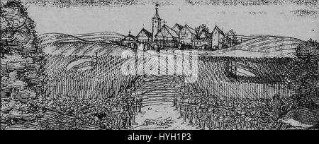 Die Schlacht von Bergtheim war ein bemerkenswerter Konflikt, der sich in den frühen Stadien des Dreißigjährigen Krieges ereignete. Es ist in Kunstwerken dargestellt, die die Intensität des Krieges im 17. Jahrhundert erfassen und die historische Bedeutung dieser Schlacht im Kontext der europäischen Militärgeschichte zeigen. Stockfoto