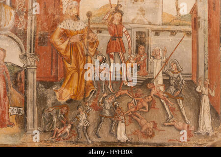 Frankreich, Alpes-Maritimes (06), Le Haut-de-Cagnes, Chapelle Notre-Dame-de-Protection, Fresques du Choeur / / Frankreich, Alpes Maritimes, Le Haut de Cagnes, Stockfoto
