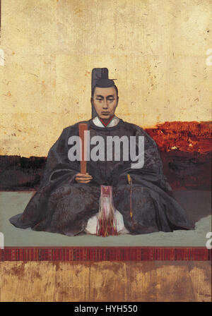 Dieses Porträt von Kawamura Kiyoo zeigt Tokugawa Yoshinobu, den letzten Shogun des Tokugawa-Shogunats. Yoshinobu spielte eine Schlüsselrolle am Ende des Shogunats und der Wiederherstellung der imperialen Herrschaft in Japan während der Meiji-Zeit. Stockfoto