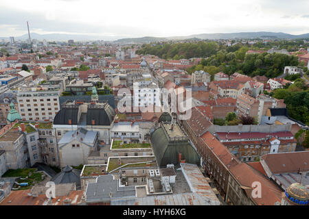 Panorama der Stadt Zagreb Unterstadt Stockfoto