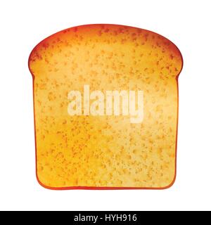 Realistische leckeren Toast isoliert auf weiss Stock Vektor