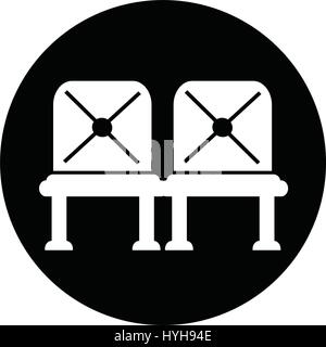 Warten Zeichen-Airport-Sitz-Symbol Stock Vektor