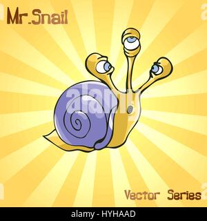 Mr Snail mit Widerspruch. Vektor-illustration Stock Vektor