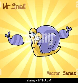 Mr Snail mit Auftraggeber. Vektor-illustration Stock Vektor