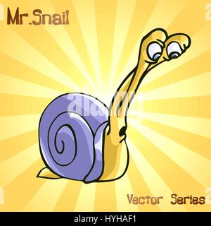 Mr Snail mit Augen. Vektor-illustration Stock Vektor