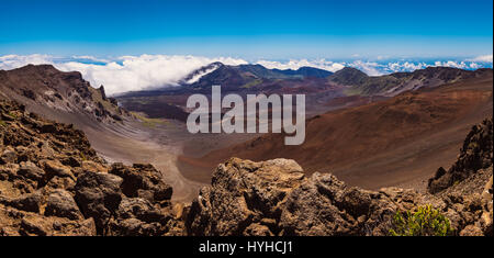 Panorama der Vulkanlandschaft im Haleakala National Park, Maui, Hawaii, USA Stockfoto