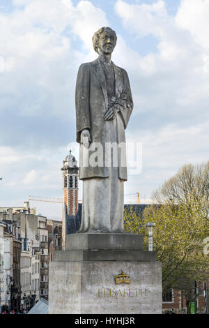 Die Statue von Königin Elisabeth im Zentrum von Brüssel Stockfoto