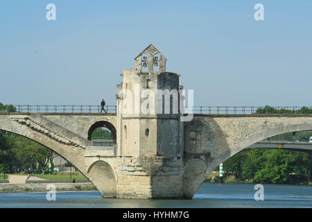 Frankreich, Vaucluse, Avignon, Brücke St. Benezet und die Kapelle Saint-Nicolas Stockfoto