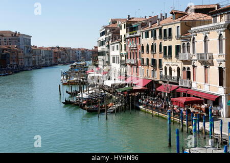 Blick von der Rialto-Brücke, Canale Grande, Canal Grande, Venedig, Venetien, Italien Stockfoto