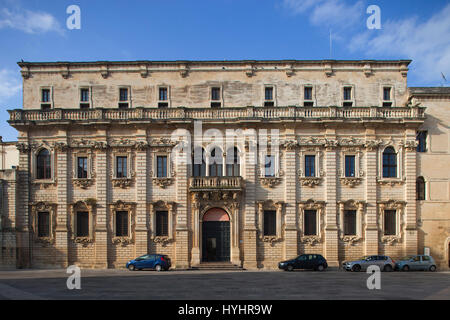 Palazzo del Seminario, Museo Diocesano, Duomo Platz, Lecce, Apulien, Italien, Europa Stockfoto