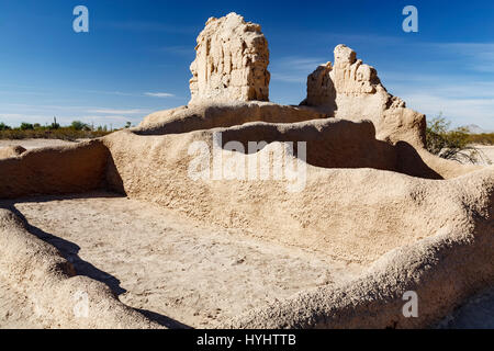 Ruinen, Casa Grande Ruins National Monument, Arizona USA Stockfoto