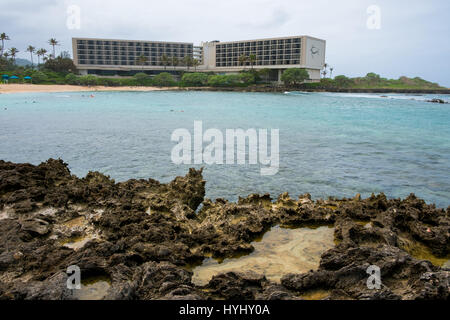 TURTLE BAY, OAHU, HAWAII - 19. Februar 2017: Rückseite des berühmten Turtle Bay Resort auf der Nordküste von Oahu Hawaii. Stockfoto