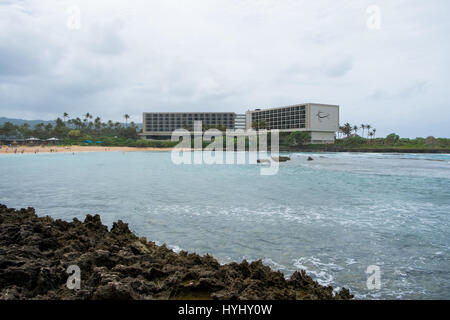 TURTLE BAY, OAHU, HAWAII - 19. Februar 2017: Rückseite des berühmten Turtle Bay Resort auf der Nordküste von Oahu Hawaii. Stockfoto