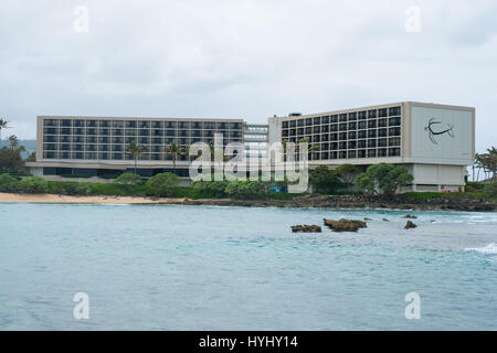 TURTLE BAY, OAHU, HAWAII - 19. Februar 2017: Rückseite des berühmten Turtle Bay Resort auf der Nordküste von Oahu Hawaii. Stockfoto