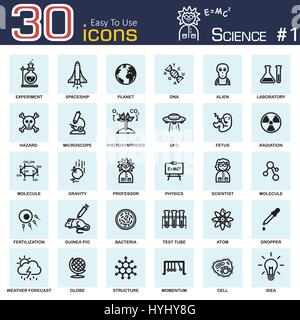 Wissenschaft-Symbole. Rahmenplanung. Stock Vektor