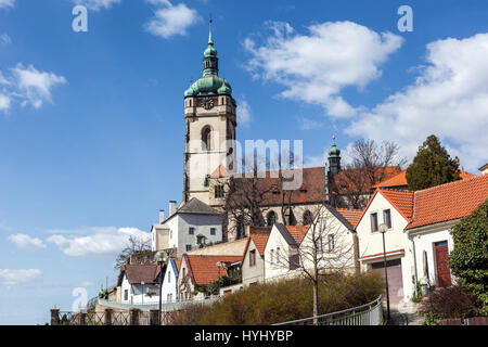 Melnik, Tschechische Stadt, Landmark Tower, Tschechische Republik Stockfoto