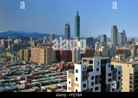 101 Gebäude, Blick auf die Stadt, Taipei, Taiwan Stockfoto