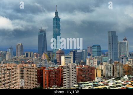 101 Gebäude, Blick auf die Stadt, Taipei, Taiwan Stockfoto