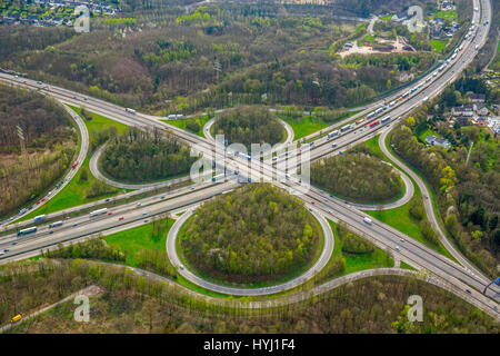 Autobahnanschluss an Hagen, Klee, Sauerlandlinie A45 und A46, Ruhr district, North Rhine-Westphalia, Deutschland Stockfoto