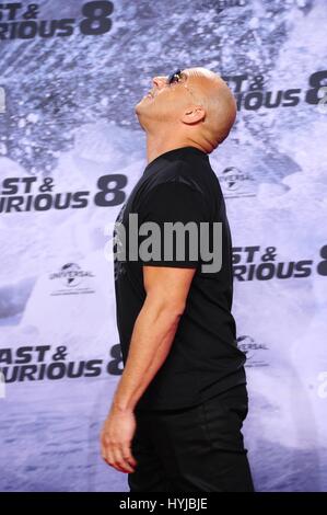 Berlin, Deutschland. 4. April 2017. Vin Diesel - Premiere schnell & wütend 8 im Sonycenter in Berlin auf 04.04.2017 - Foto SuccoMedia/Ralf Succo | Verwendung Weltweit Credit: Dpa/Alamy Live-Nachrichten Stockfoto