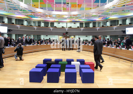 Brüssel, Belgien. 5. April 2017. Runder Tisch der Minister, Botschafter und Staatssekretär zur Unterstützung von Syrien und der Region. Bildnachweis: Leo Cavallo/Alamy Live-Nachrichten Stockfoto