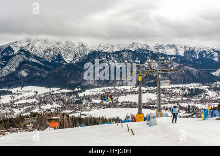 Butorowy Wierch Bergstation des Skiliftes in Zakopane, Polen Stockfoto